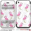 iPhone 3GS Decal Style Skin - Flamingos on White