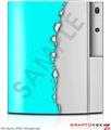 Sony PS3 Skin Ripped Colors Neon Teal Gray
