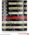 Sony PS3 Skin Painted Faded and Cracked Red Line USA American Flag