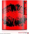Sony PS3 Skin Big Kiss Lips Black on Red