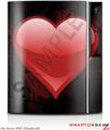 Sony PS3 Skin Glass Heart Grunge Red