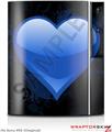 Sony PS3 Skin Glass Heart Grunge Blue