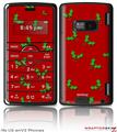 LG enV2 Skin - Christmas Holly Leaves on Red