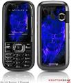 LG Rumor 2 Skin Flaming Fire Skull Blue