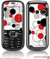 LG Rumor 2 Skin - Lots of Dots Red on White