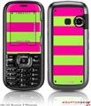 LG Rumor 2 Skin - Kearas Psycho Stripes Neon Green and Hot Pink