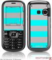 LG Rumor 2 Skin - Kearas Psycho Stripes Neon Teal and Gray