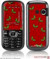 LG Rumor 2 Skin - Christmas Holly Leaves on Red