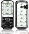 LG Rumor 2 Skin - Pastel Butterflies Green on White