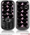 LG Rumor 2 Skin - Pastel Butterflies Pink on Black