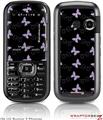 LG Rumor 2 Skin - Pastel Butterflies Purple on Black