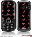 LG Rumor 2 Skin - Pastel Butterflies Red on Black