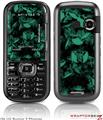 LG Rumor 2 Skin - Skulls Confetti Seafoam Green