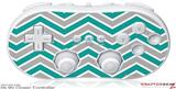 Wii Classic Controller Skin Zig Zag Teal and Gray