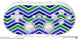 Wii Classic Controller Skin Zig Zag Blue Green