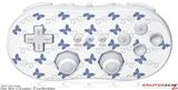 Wii Classic Controller Skin - Pastel Butterflies Blue on White