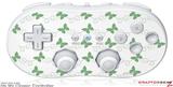 Wii Classic Controller Skin - Pastel Butterflies Green on White