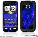 HTC Droid Eris Skin Flaming Fire Skull Blue