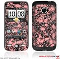 HTC Droid Eris Skin Scattered Skulls Pink