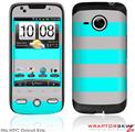 HTC Droid Eris Skin - Kearas Psycho Stripes Neon Teal and Gray