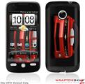 HTC Droid Eris Skin - 2010 Chevy Camaro Victory Red - White Stripes on Black