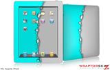 iPad Skin Ripped Colors Neon Teal Gray