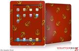iPad Skin Anchors Away Red Dark