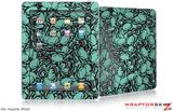 iPad Skin Scattered Skulls Seafoam Green
