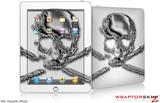 iPad Skin - Chrome Skull on White