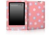 Pastel Flowers on Pink - Decal Style Skin for Amazon Kindle DX