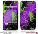 iPod Touch 4G Skin Halftone Splatter Green Purple
