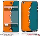 iPod Touch 4G Skin Ripped Colors Orange Seafoam Green