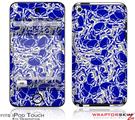 iPod Touch 4G Skin Scattered Skulls Royal Blue