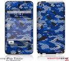 iPod Touch 4G Skin HEX Mesh Camo 01 Blue Bright