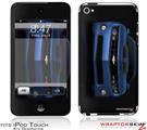 iPod Touch 4G Skin - 2010 Chevy Camaro Aqua - Black Stripes on Black