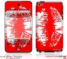 iPod Touch 4G Skin - Big Kiss White on Red