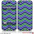 iPhone 4 Skin Zig Zag Blue Green
