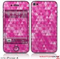 iPhone 4 Skin Triangle Mosaic Fuchsia