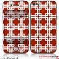 iPhone 4 Skin Boxed Red Dark