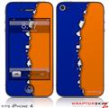 iPhone 4 Skin Ripped Colors Blue Orange