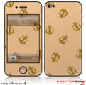 iPhone 4 Skin Anchors Away Peach