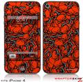 iPhone 4 Skin Scattered Skulls Red