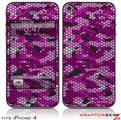 iPhone 4 Skin HEX Mesh Camo 01 Pink