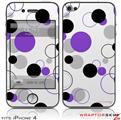 iPhone 4 Skin - Lots of Dots Purple on White (DOES NOT fit newer iPhone 4S)