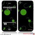 iPhone 4 Skin - Lots of Dots Green on Black (DOES NOT fit newer iPhone 4S)
