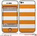 iPhone 4 Skin - Kearas Psycho Stripes Orange and White (DOES NOT fit newer iPhone 4S)