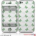 iPhone 4 Skin - Pastel Butterflies Green on White (DOES NOT fit newer iPhone 4S)