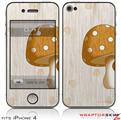 iPhone 4 Skin - Mushrooms Orange (DOES NOT fit newer iPhone 4S)
