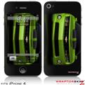 iPhone 4 Skin - 2010 Chevy Camaro Green - Black Stripes on Black (DOES NOT fit newer iPhone 4S)
