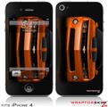 iPhone 4 Skin - 2010 Chevy Camaro Orange - Black Stripes on Black (DOES NOT fit newer iPhone 4S)
